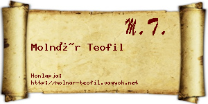 Molnár Teofil névjegykártya