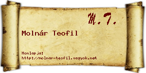 Molnár Teofil névjegykártya